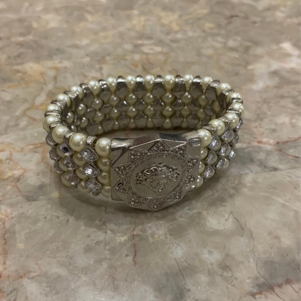 Jeweled and Pearled Bracelet with Face